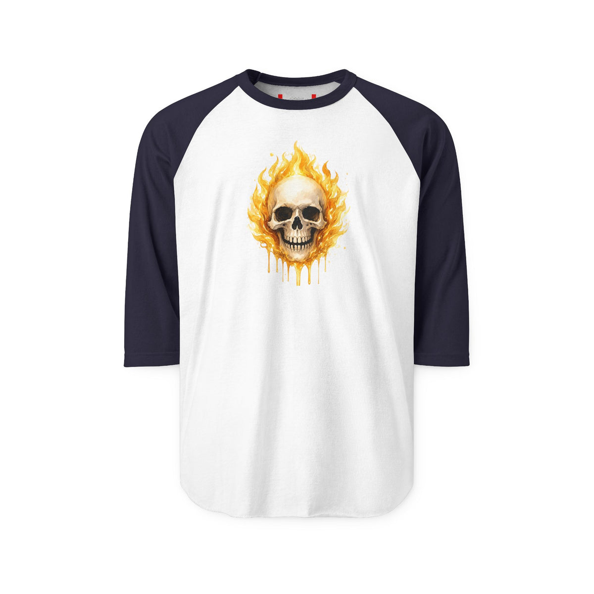 Stay Illegal Raglan 3/4 Sleeve T-Shirt — Yellow Skull