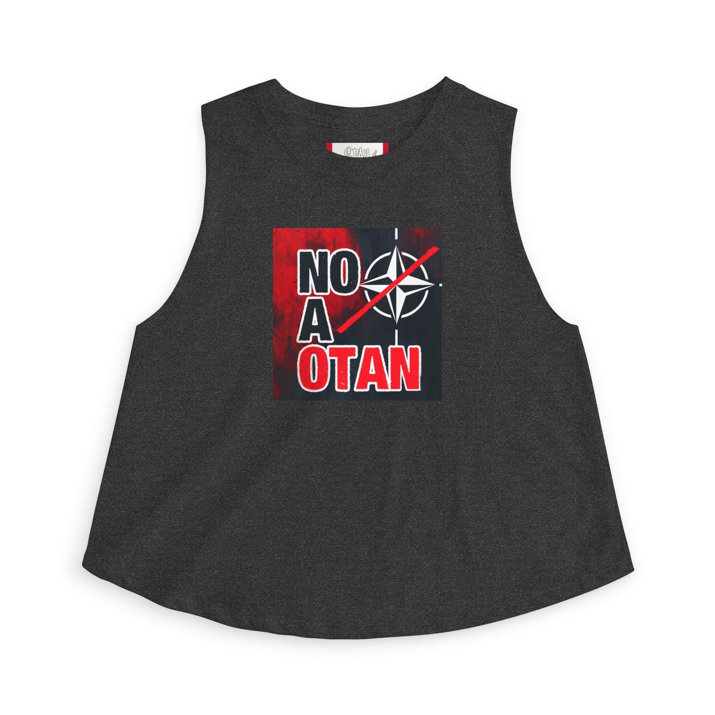 Crop Top — "NO A OTAN" Women's Red/Spanish