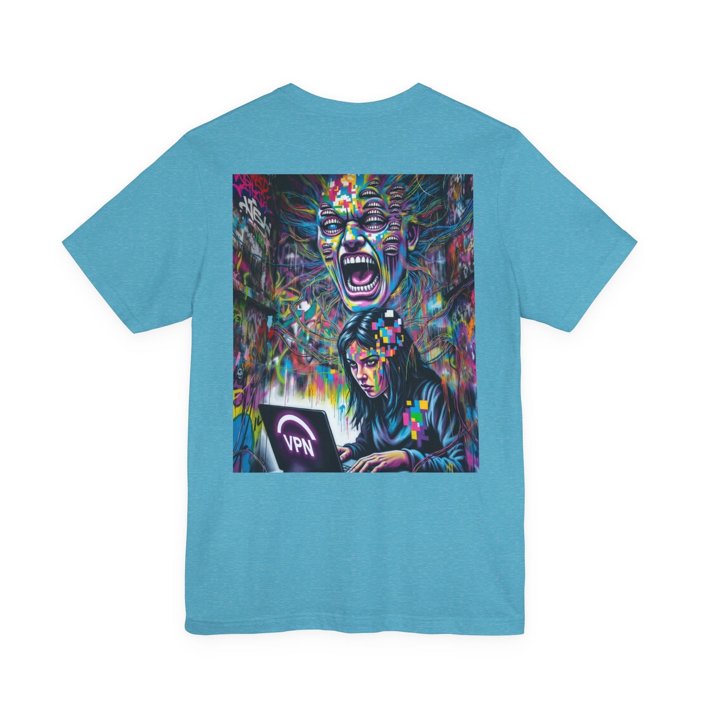 Back Print T‑Shirt —HACKER GIRL/ SIGNAL DROP VPN