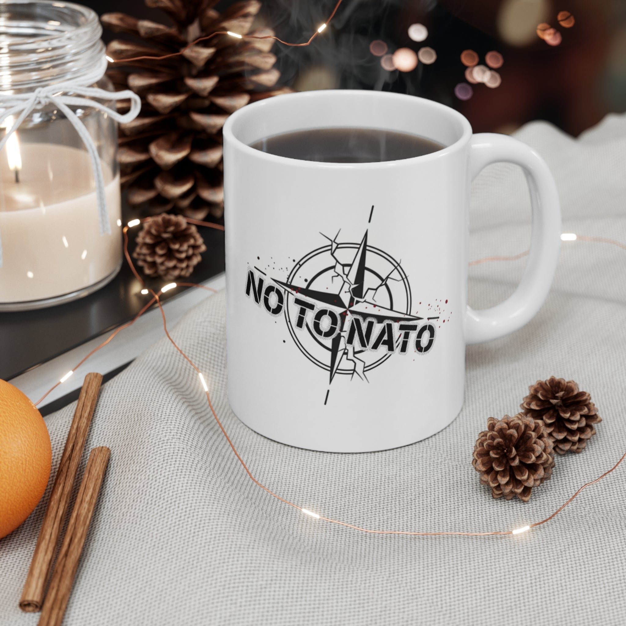 NO To NATO Compass Mug — English