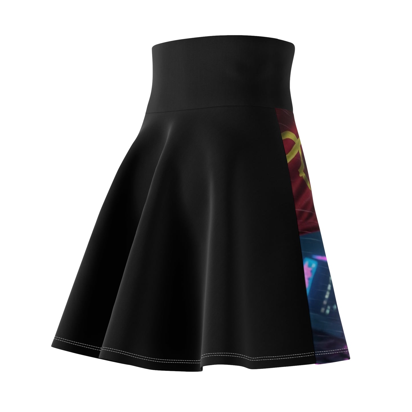 Women's Skater Skirt — Hammer Sickle Bike Neon