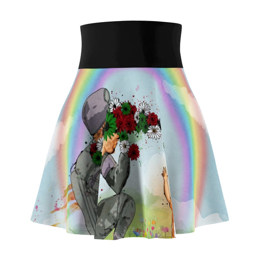 Women's Skater Skirt — Flower Shooting Rainbow