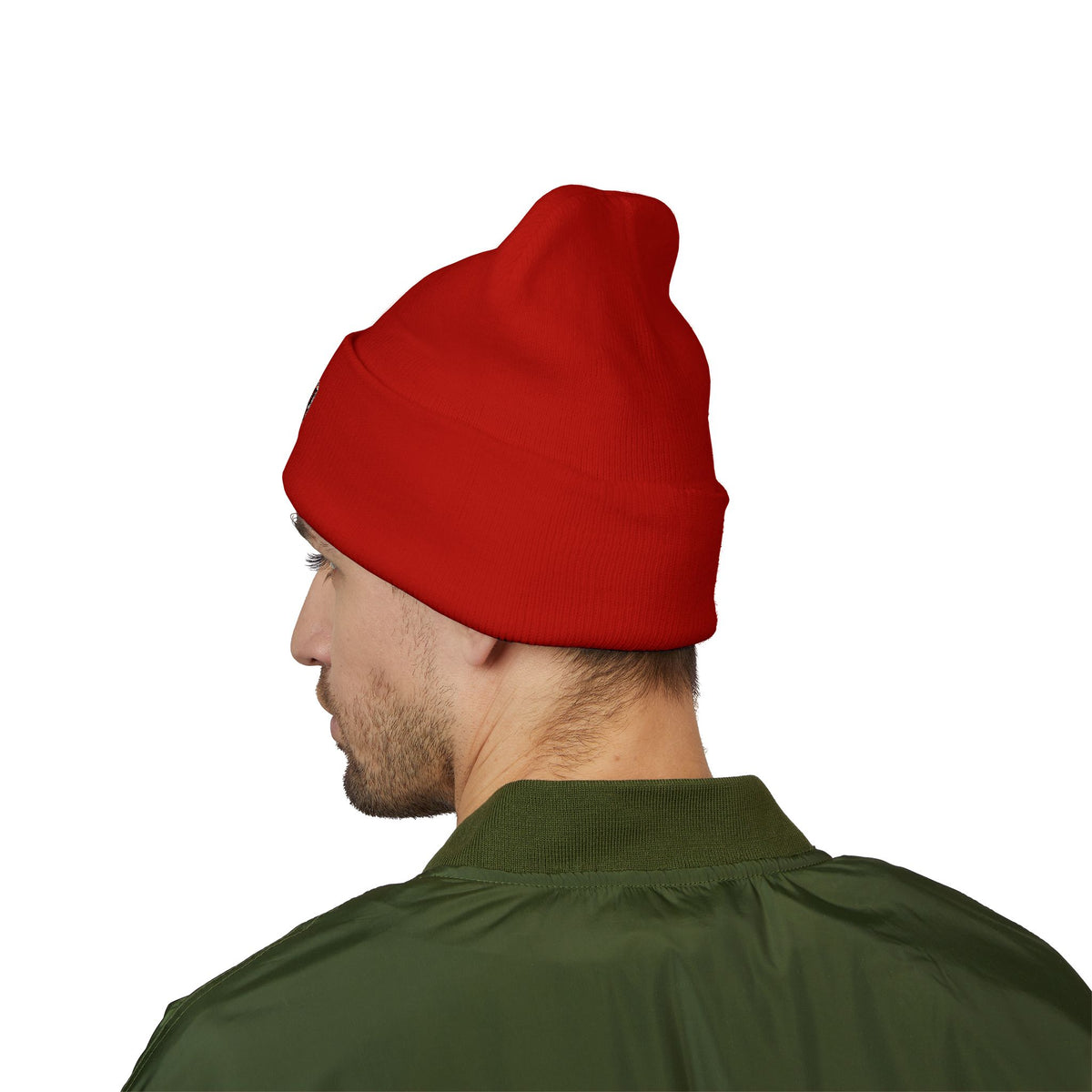 Embroidered Daruma Cuffed Beanie — Stop The Genocide Beenie Hat