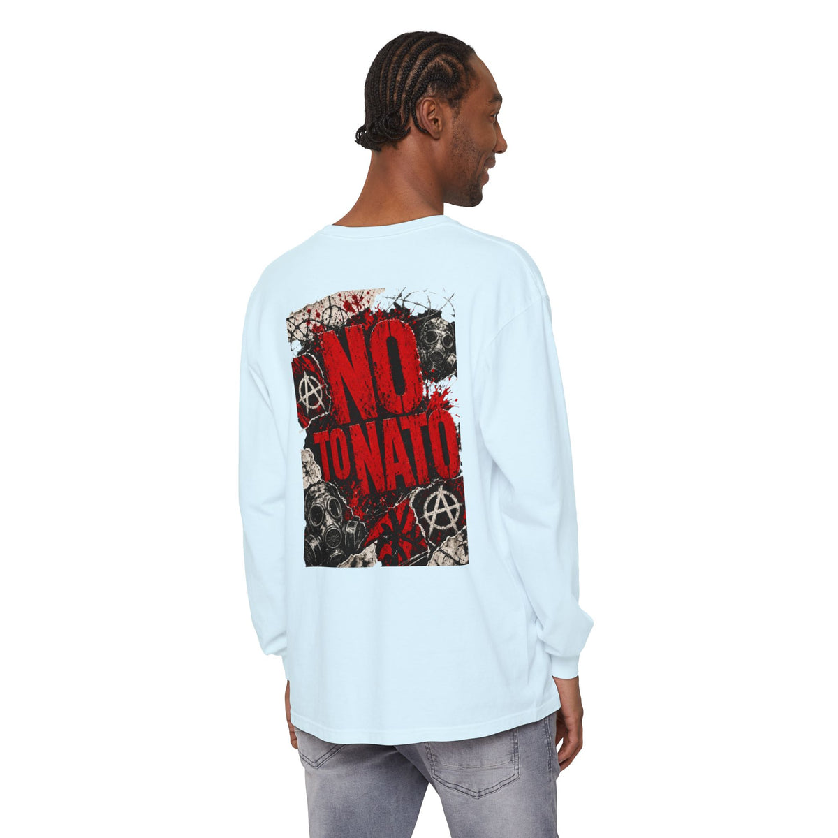 Protest Long Sleeve T‑Shirt — No To NATO Anarchist