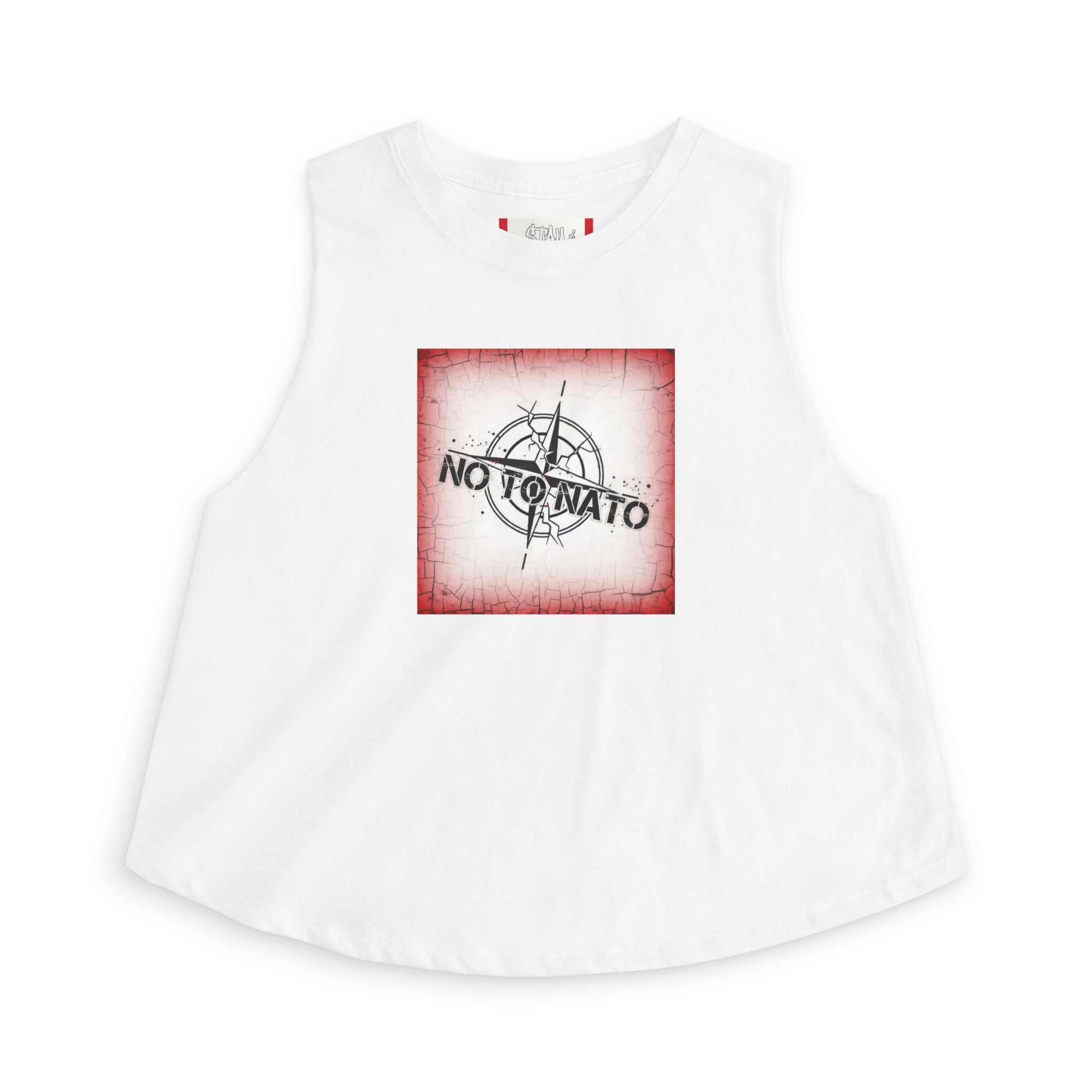 Crop Top — "NO To NATO" Women's White/English