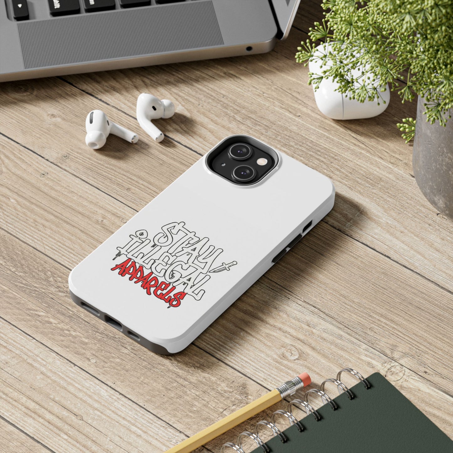Coque de téléphone Stay Illegal - Blanc/Rouge robuste