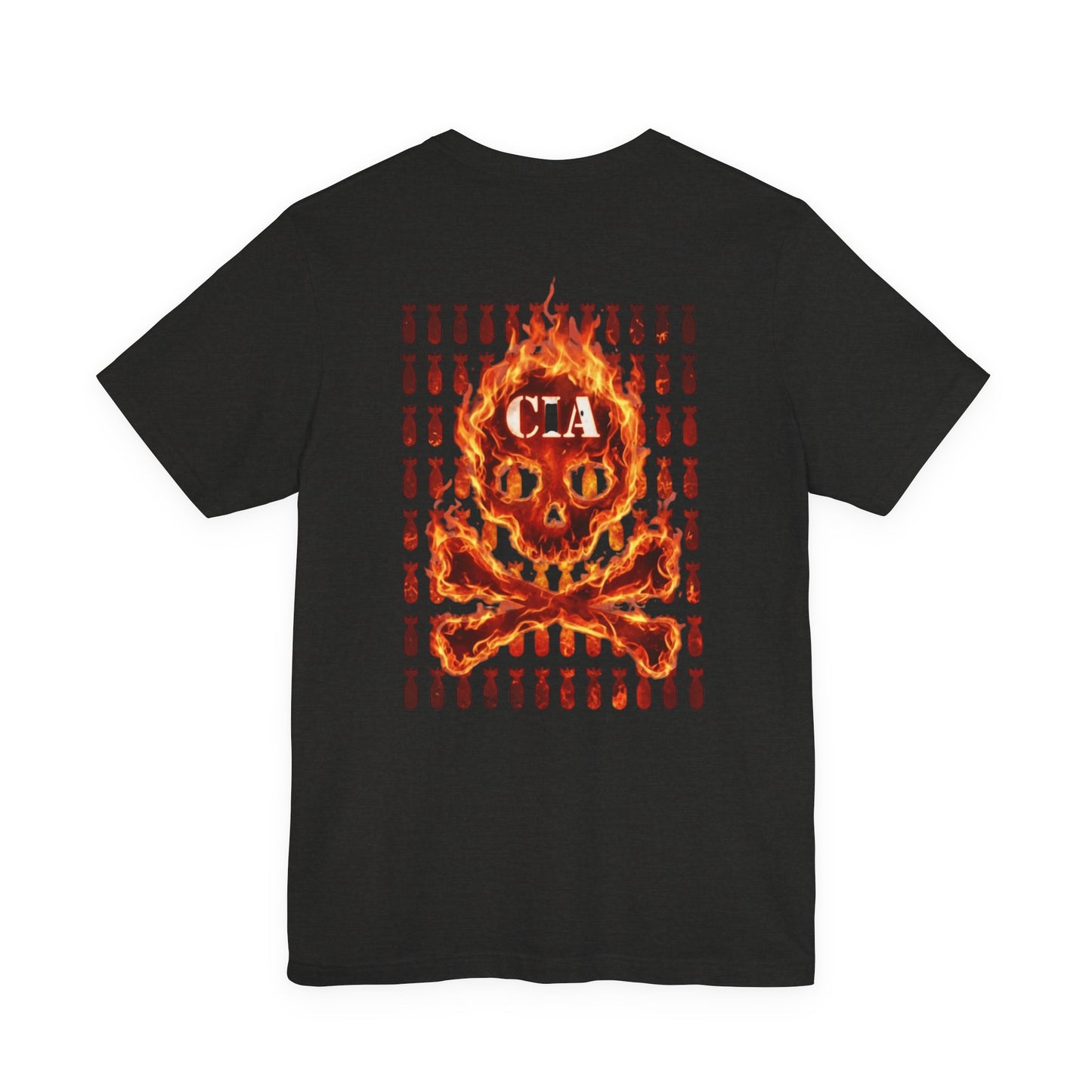 Black Colletion T‑Shirt — FLAMING CIA SKULL
