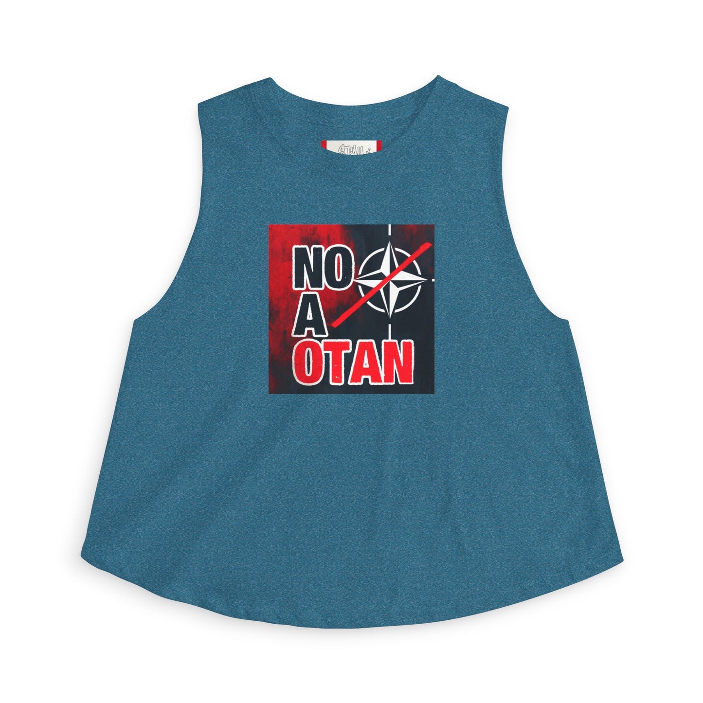 Crop Top — "NO A OTAN" Women's Red/Spanish