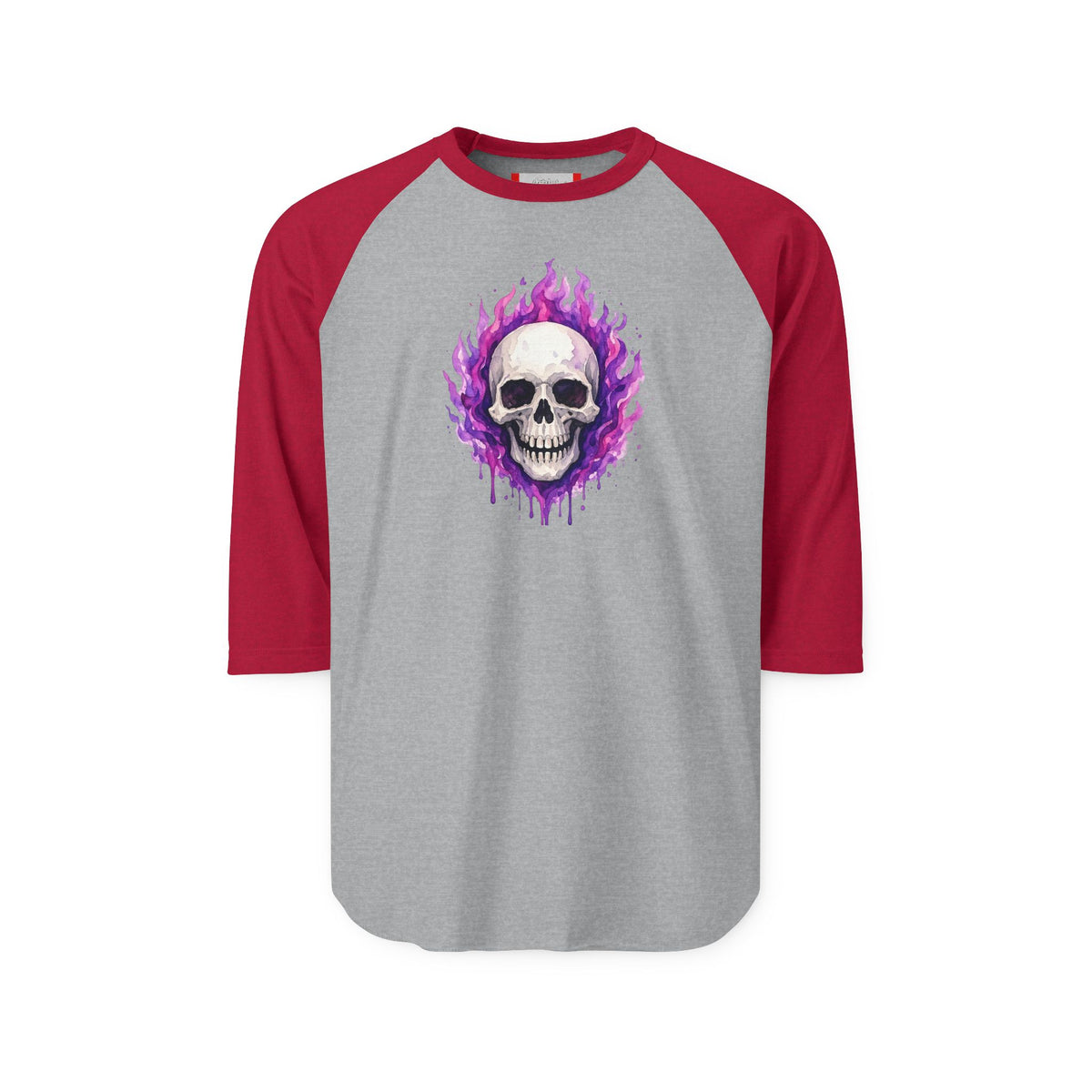 Stay Illegal Raglan 3/4 Sleeve T-Shirt — Purple Skull