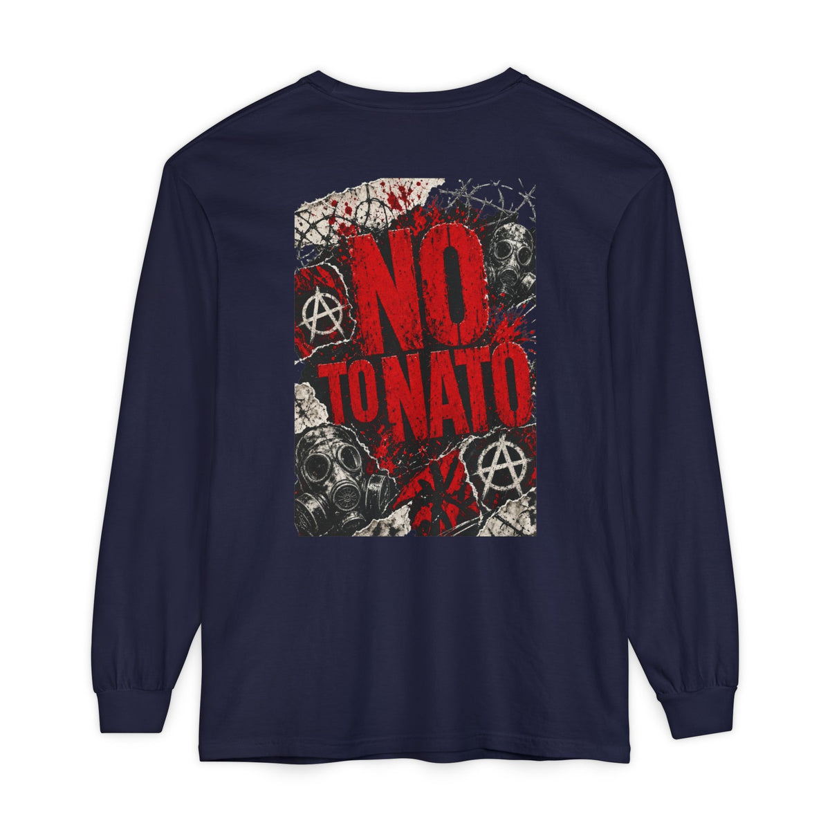 Protest Long Sleeve T‑Shirt — No To NATO Anarchist