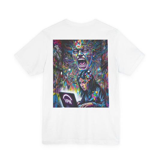 Back Print T‑Shirt —HACKER GIRL/ SIGNAL DROP VPN