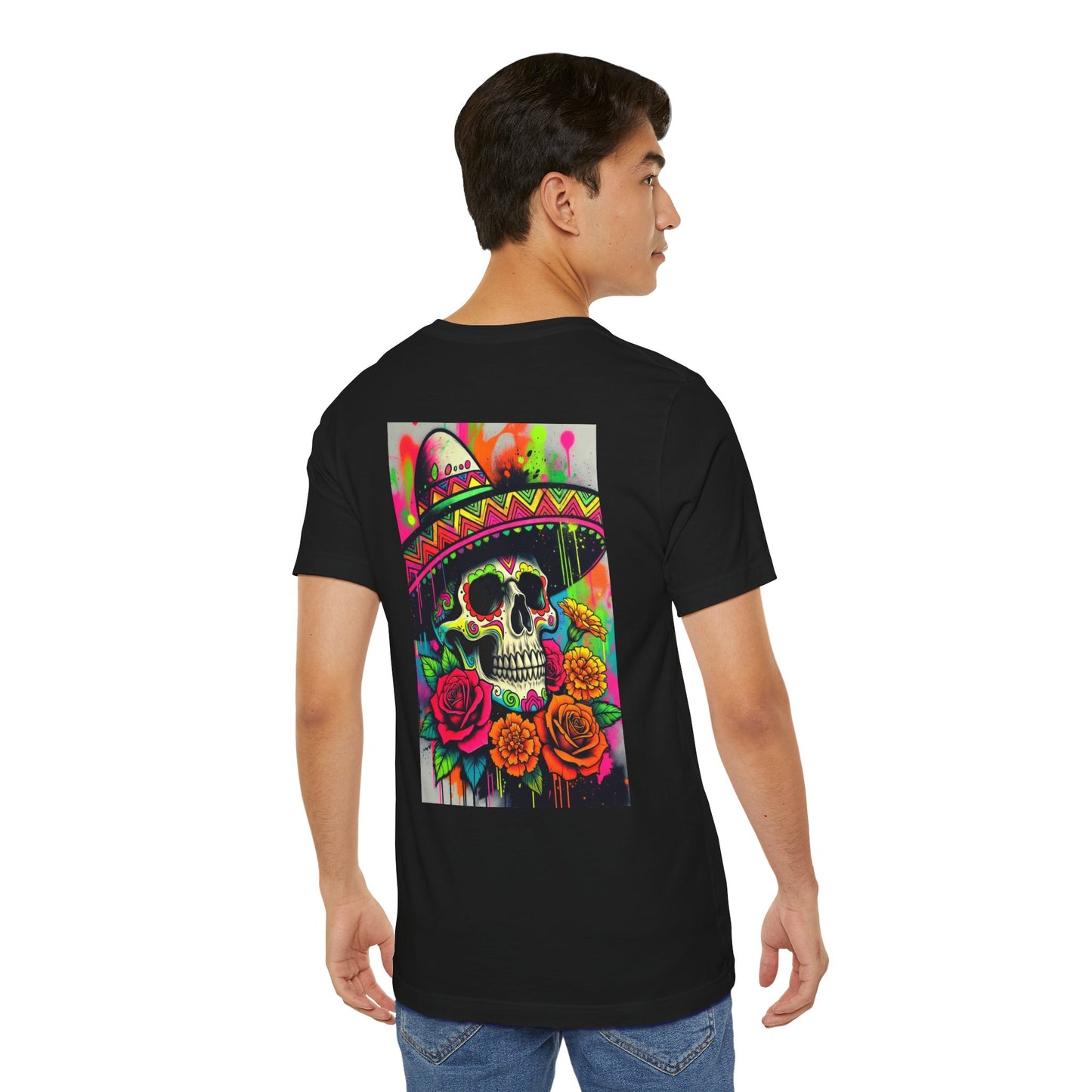 Black Colletion T‑Shirt — Mexican Spray Skull