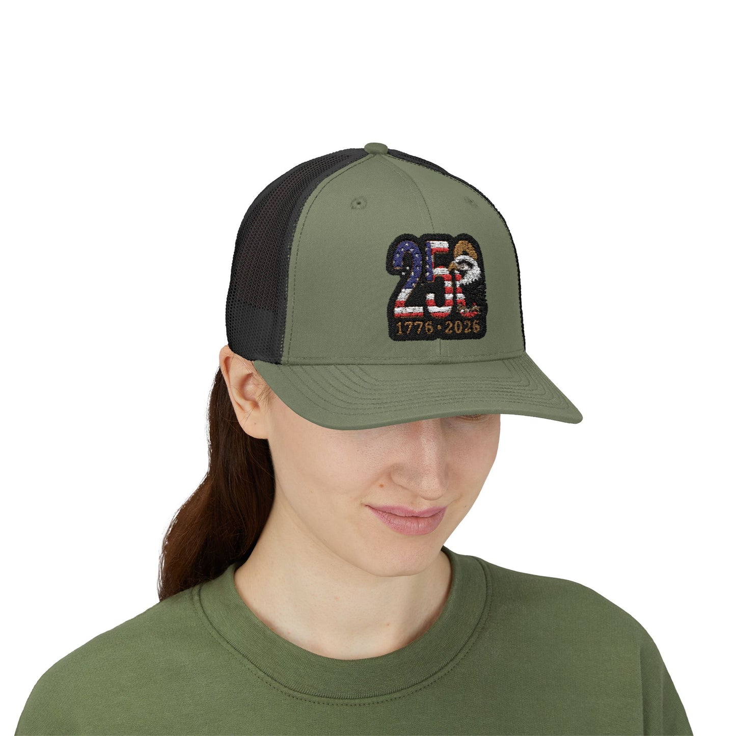 Stay Illegal Trucker Cap — USA 250th Anniversary Eagle Patch