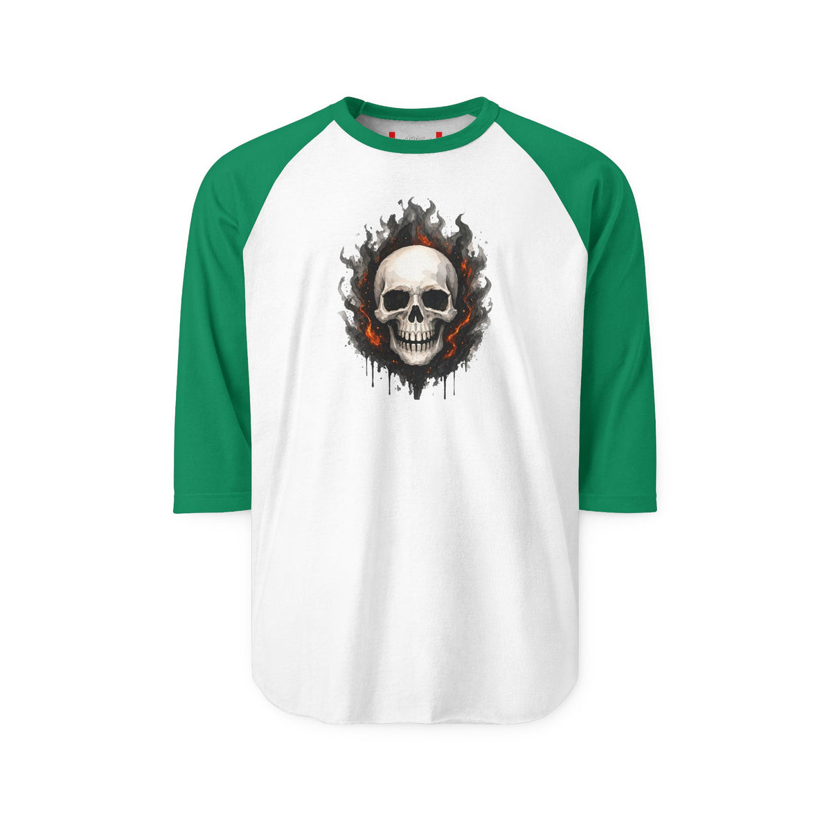 Stay Illegal Raglan 3/4 Sleeve T-Shirt — Black Skull
