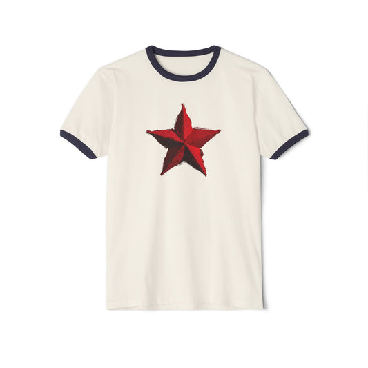 Stay Illegal Ringer T-Shirt — Red Star